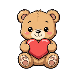 Teddy Bear with Heart sticker